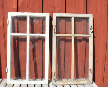 Gamle vinduer med originalt glas